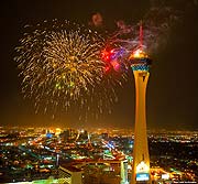 Revelers watch the Bellagio fountain display during New Year's Eve celebration on the Las Vegas Strip Thursday, Dec. 31, 2015. CREDIT: Sam Morris/Las Vegas News Bureau